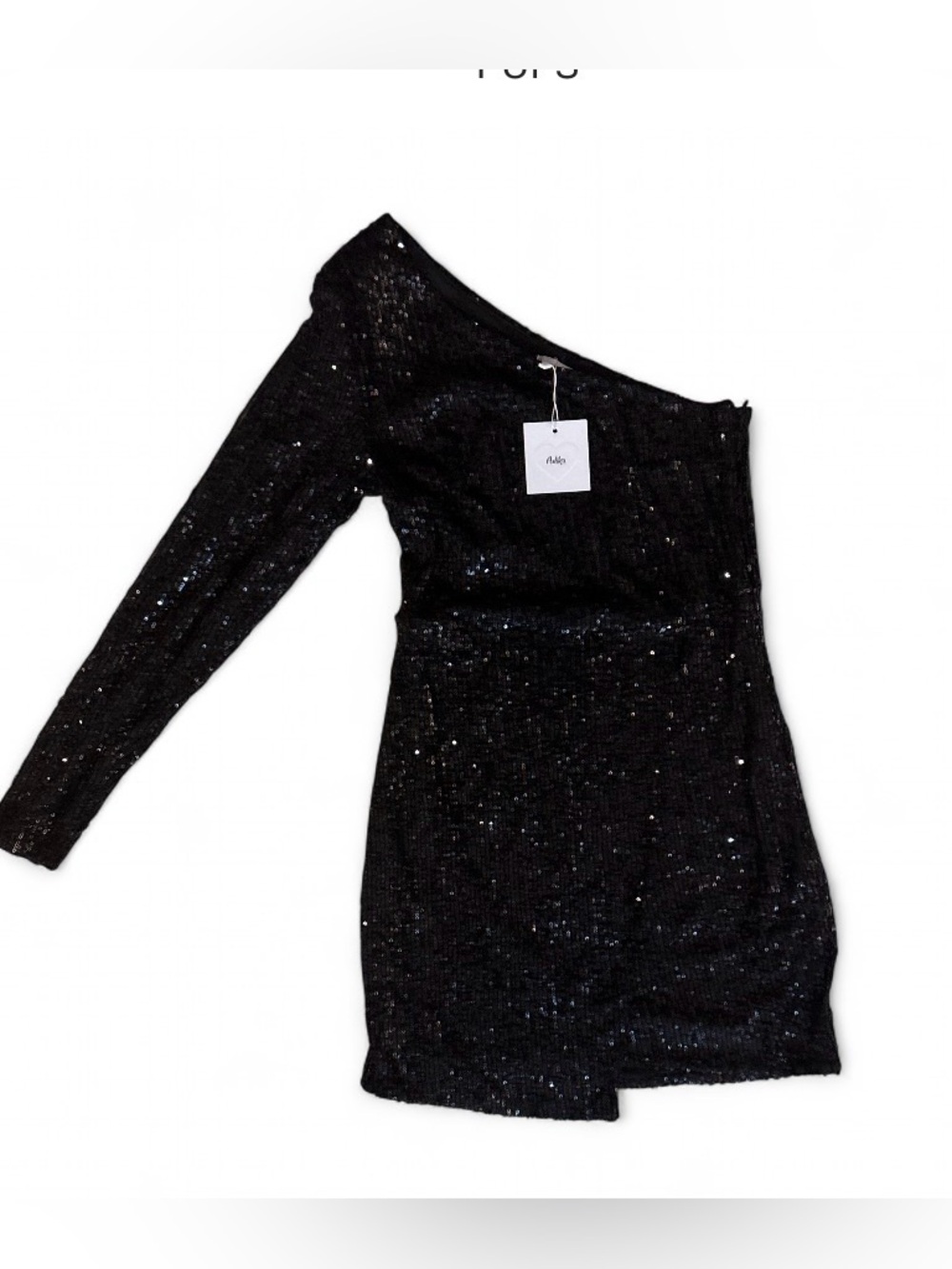 Adika Black One-Shoulder Sequin Mini Dress